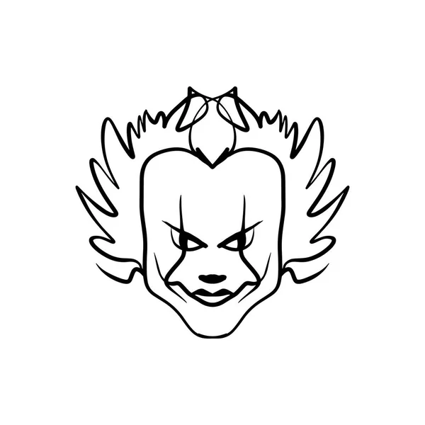 Мистецтво Злий Клоун Попало Ілюстрація Маски Хелловін Графіка Можна Редагувати — стоковий вектор