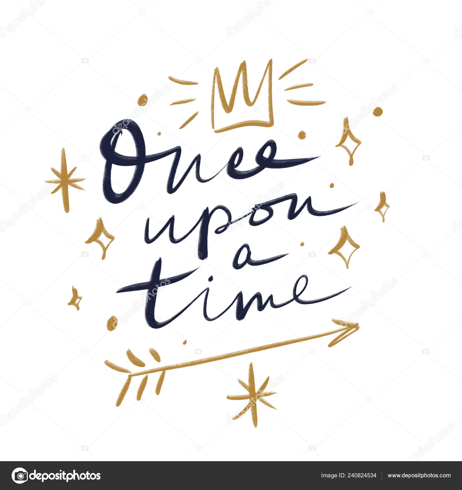 Letras Érase Una Vez Arte Mágico Líneas Luminosas Neón Elemento