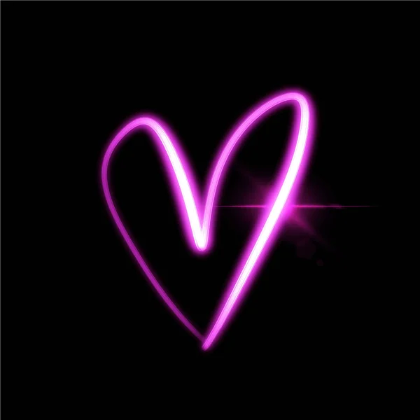 Neon San Valentino Sfondo Vettoriale Con Forma Cuore Design Festivo — Vettoriale Stock