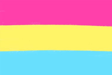 Panseksüel hareketi lgbt sembolü bayrak rengini. Cinsel azınlıkların, eşcinseller ve Lezbiyenler. Grunge Fırça boya. Özgürlük kavramı. Vektör çizim