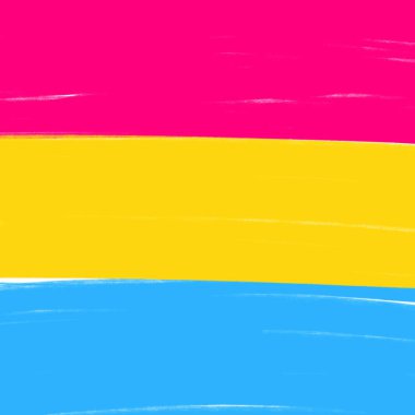 Panseksüel hareketi lgbt sembolü bayrak rengini. Cinsel azınlıkların, eşcinseller ve Lezbiyenler. Grunge Fırça boya. Özgürlük kavramı. Vektör çizim