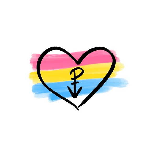 Pansexual Mozgalom Lmbt Szimbólum Színű Zászló Szexuális Kisebbségek Melegek Leszbikusok — Stock Vector