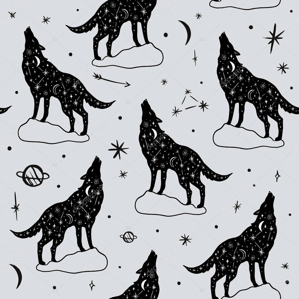 10+ Howling Wolf Moon Drawing Pictures