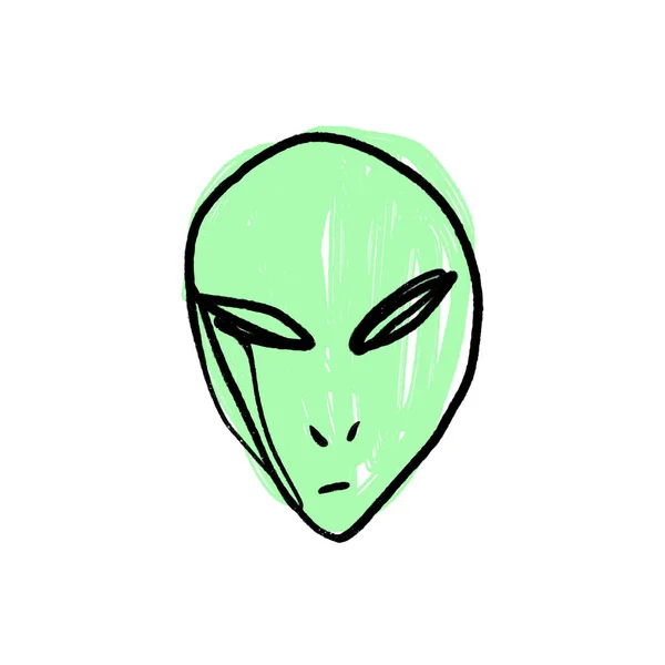 Doodle Alien Gezicht Hand Getekend Gestileerde Temting Hedendaagse Kunst Boho — Stockvector