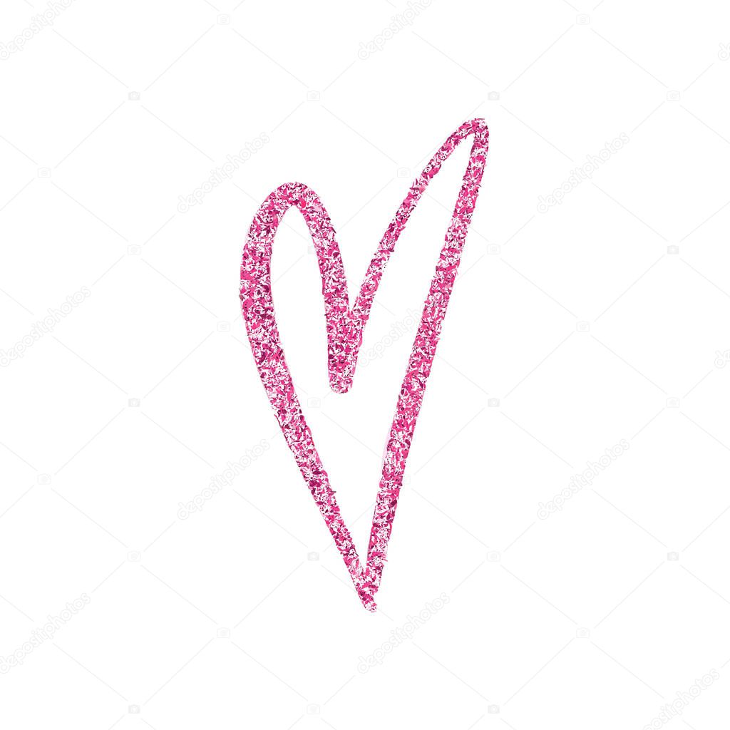 Glitter Texture Pink Heart Outline Symbol Picture Label Print Postcard And Other Element For Design Isolated Premium Vector In Adobe Illustrator Ai Ai Format Encapsulated Postscript Eps Eps Format