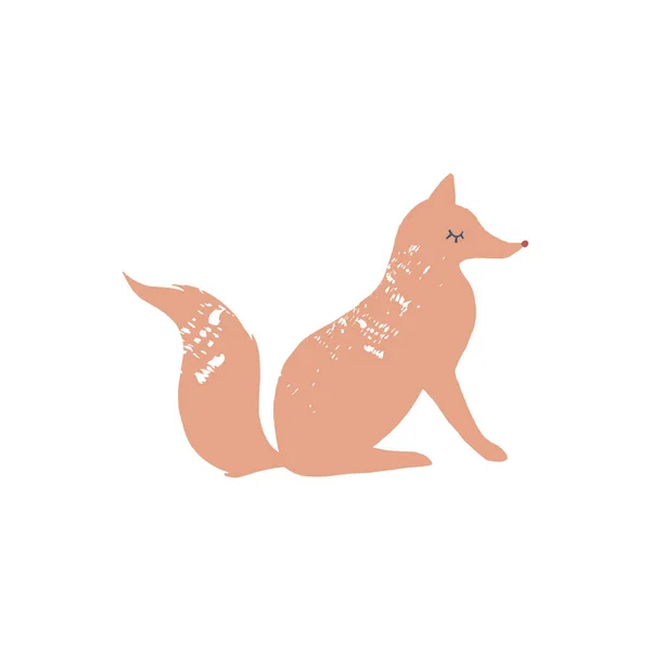 Cute Cartoon Hand Drawn Fox Illustration Nice Animal Forest Inhabitant — Stock Vector