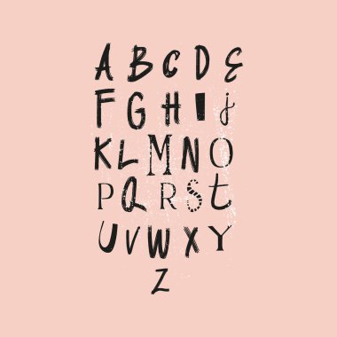 Vektör modern komik oynak çocukça yazı tipi, harf küçük resimleri, alfabe