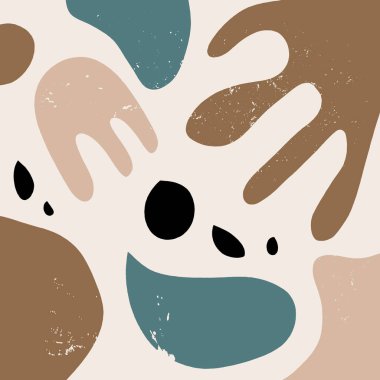 Çağdaş kolaj, soyut çiçek desenleri. Modern egzotik baskı. Vektör illüstrasyonu EPS