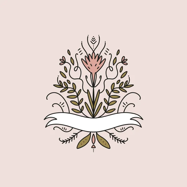 Vintage Vektor Rahmen, florale Elemente. Logovorlage, Hochzeitsmonogramme, Einladungen und Etikett. gut für Café oder Boutique — Stockvektor