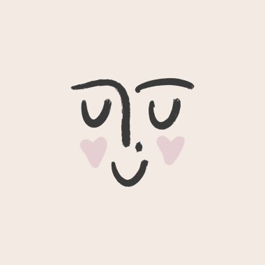 Çizgi sanat yüz portre. Giysi, Tekstil ve diğer için trendy baskı