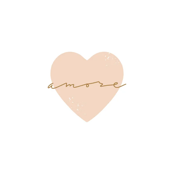 Vecteur simple forme de coeur mignon avec lettrage texte. Symbole d'amour. Vêtements, gabarits et éléments pour logo, étiquette et affiche — Image vectorielle