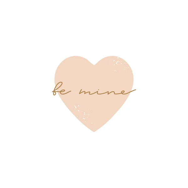 Vektor enkel söt hjärta form med bokstäver text. Kärleks symbol. Kläder, mall och element för logo, etikett och affisch — Stock vektor