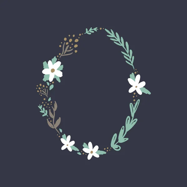 Clipart de mariage cadre floral. Graphiques vectoriels. Bon pour les invitations — Image vectorielle