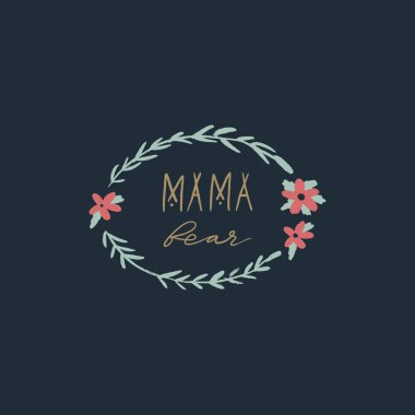 Mama bear nursery vector image, baby art, nursery design. Clip art clipart