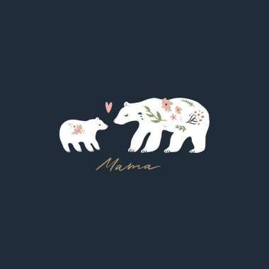 Mama bear nursery vector image, baby art, nursery design. Clip art vector Mama bear nursery vector image, baby art, nursery design. Clip art vector