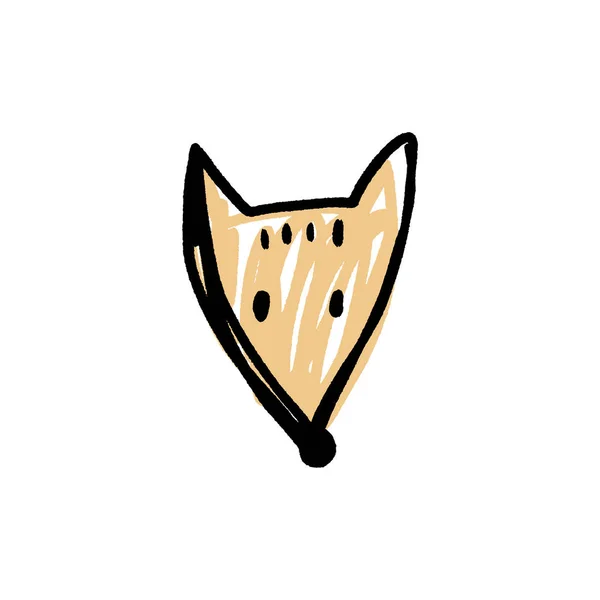 Διάνυσμα χαριτωμένο αλεπού πρόσωπο σκίτσο σκανδιναβικό νηπιαγωγείο τέχνη — Διανυσματικό Αρχείο