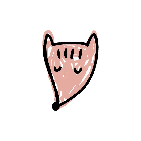Vector cute fox face doodle scandinavian nursery art — Stock Vector