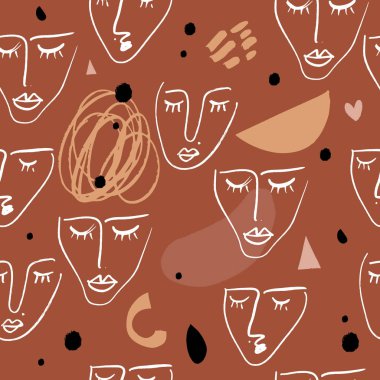 Soyut şekiller ile modern dikişsiz desen. Vektör Küçük Resim