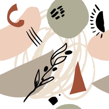 Soyut şekiller ile modern dikişsiz desen. Vektör Küçük Resim