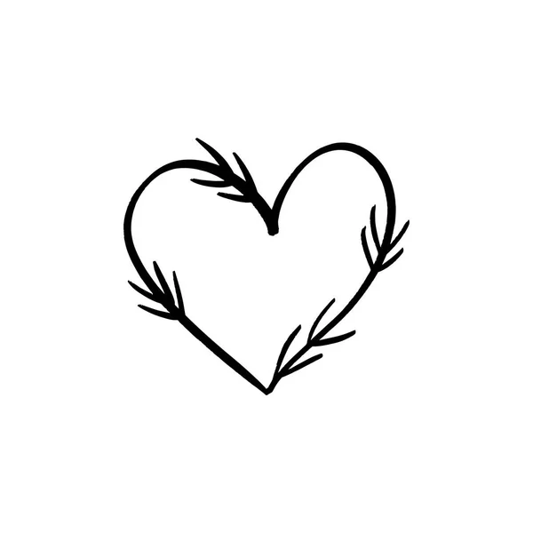 Floral ligne coeur logo minimaliste clip art vectoriel. Elément design pour fleuriste, fleuriste, cosmétique et plus — Image vectorielle