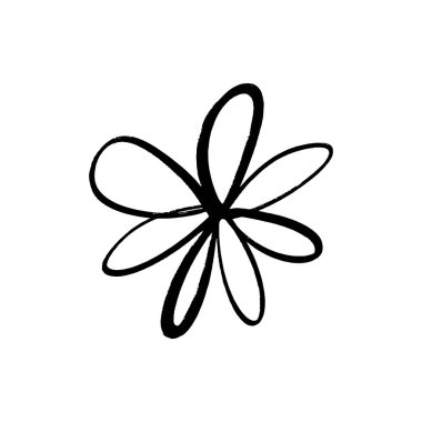 Elle çizilmiş basit fırça mürekkez. Modern tasarım grunge tarzı eleman. Beyaz arka planda siyah vektör sembolü