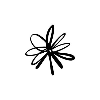 Elle çizilmiş basit fırça mürekkez. Modern tasarım grunge tarzı eleman. Beyaz arka planda siyah vektör sembolü