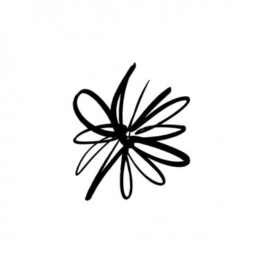 Elle çizilmiş basit fırça mürekkez. Modern tasarım grunge tarzı eleman. Beyaz arka planda siyah vektör sembolü