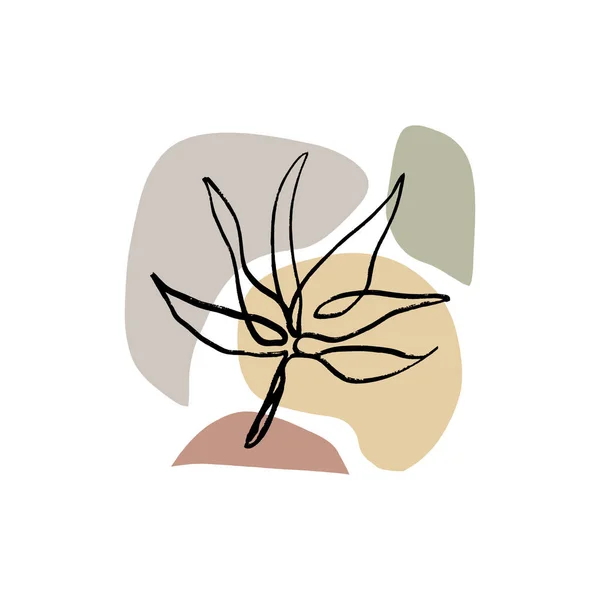 Modern abstrakt blomsterkonst och former vektor bakgrund eller layout. Pastellfärgade skandinaviska färger palett — Stock vektor