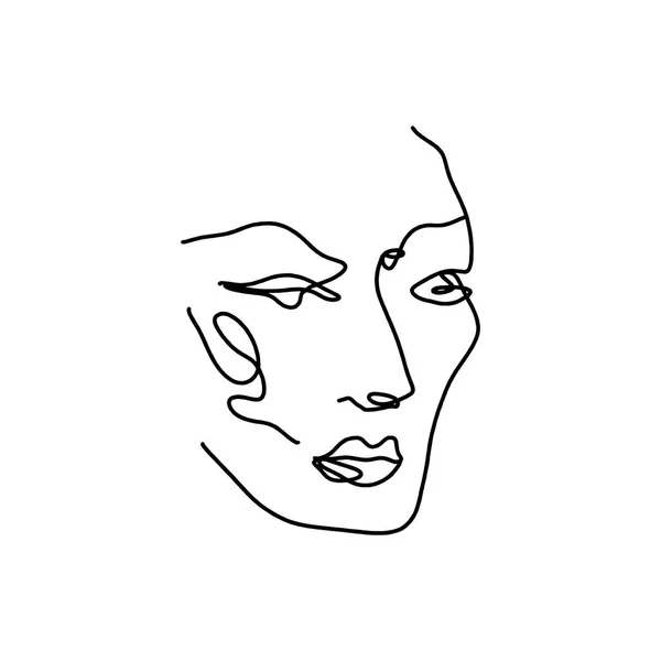 Boho Line Drawing Woman Face Fashion Beauty Minimalist Vector Illustration  Stock Vector by ©knstart 332477388