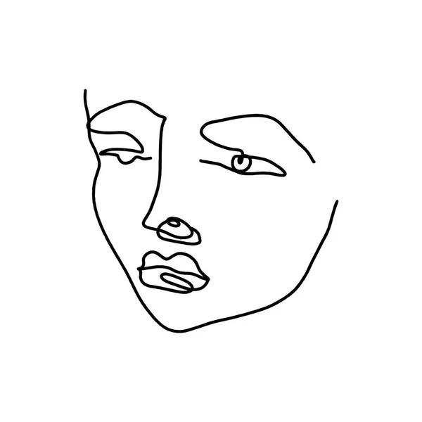 Elemento gráfico abstracto moderno, elegante dibujado a mano en blanco y negro arte de retrato de línea de moda. Estampado monocromo para ropa, textil y otros. Vector — Vector de stock
