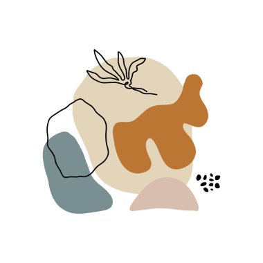 Modern soyut şekiller vektör arka plan veya düzen. Pastel İskandinav renkleri palet