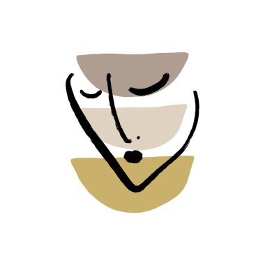 Soyut şekilli modern mürekkep çizimi. Vektör Küçük Resim