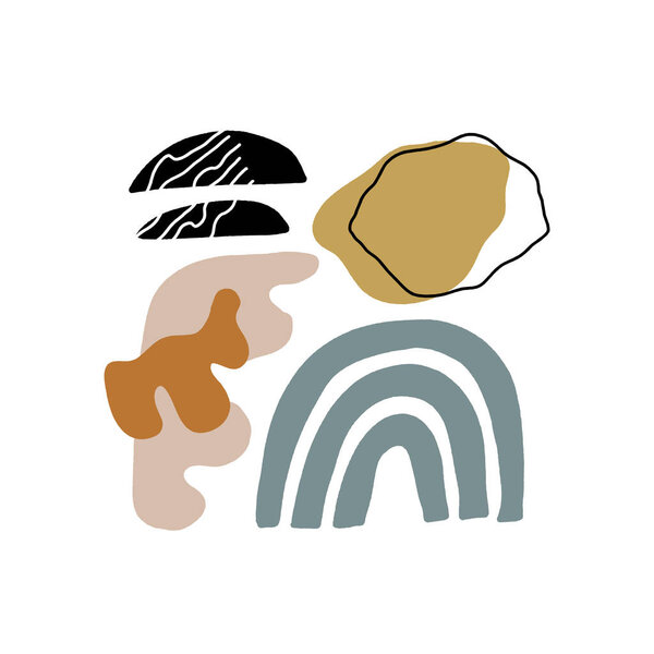 Современные абстрактные формы векторного фона или макета. Пастельные скандинавские цвета
