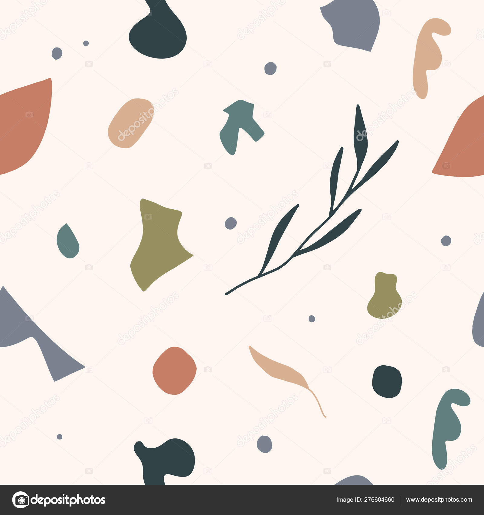 Cute modern abstract vintage pattern in scandinavian style. Pastel ...