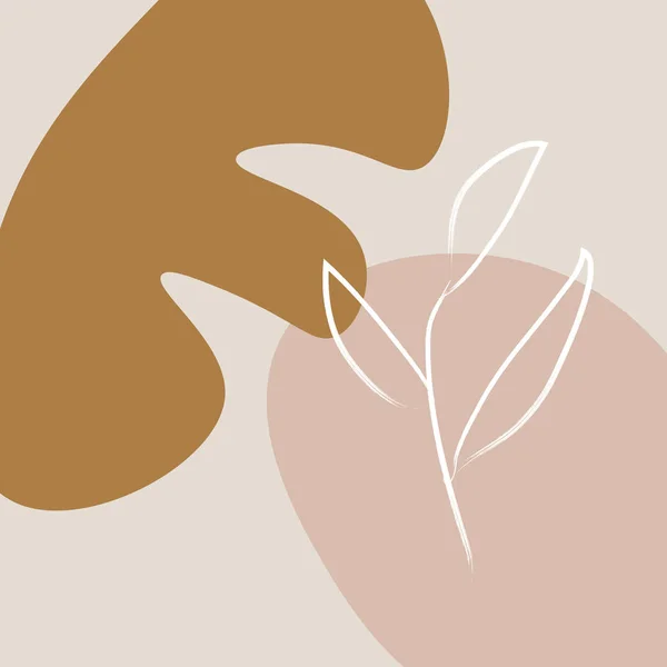 Plantilla imprimible con formas geométricas abstractas, textura de la naturaleza, tonos pastel cálidos. Estilo escandinavo. Clip de vectores . — Vector de stock