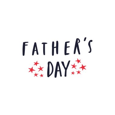 El çizilmiş Babalar Günü tipografi posteri. Kutlama için sevimli tebrik kartı. Çocuksu kaligrafi etiketi, logo, rozet, el yapımı simge. Afiş, el ilanı, t-shirt tasarımı için iyi. Vektör.