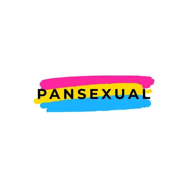 Pansexuální logo, vlajka grunge, izolovaná na bílém pozadí. Gay a lesbička, symbol hrdosti. Vektorová ilustrace. — Stockový vektor