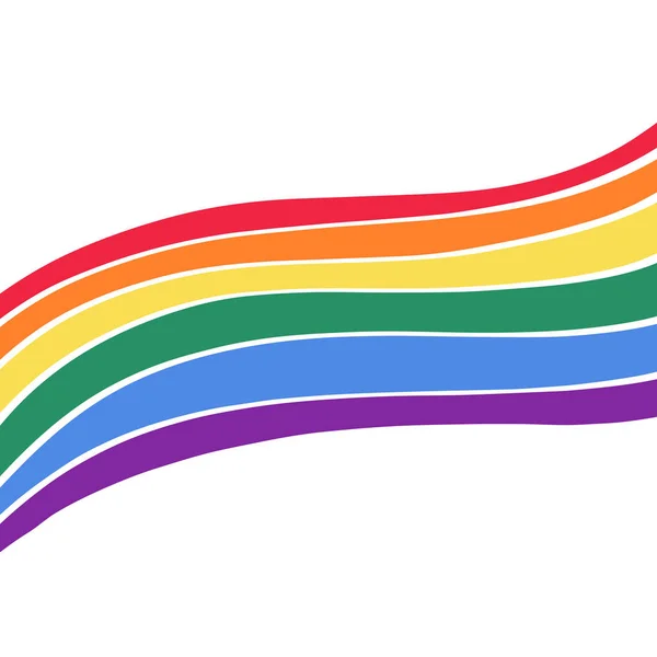 Bandeira de doodle desenhada à mão de apoio LGBTQ. Vetor . — Vetor de Stock