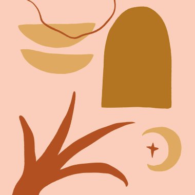 Terracotta Art Print Abstract Modern Dijital Resim Moda İskandinav Stili Renk Soyutlama Poster Çağdaş Baskı Yanık Turuncu Vektör İllüstrasyon