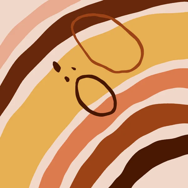 Affiche d'art en terre cuite Peinture numérique moderne abstraite Mode Style scandinave Couleur Affiche d'abstraction Impression contemporaine Illustration vectorielle orange brûlé — Image vectorielle