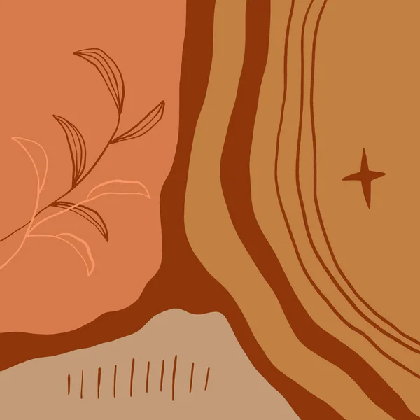 Terrakotta-Kunst drucken abstrakte moderne digitale Malerei Mode skandinavischen Stil Farbe Abstraktion Plakat zeitgenössischen Druck gebrannt orange Vektor Illustration — Stockvektor
