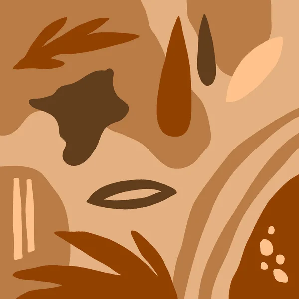 Arte della terracotta Stampa Astratto Pittura digitale moderna Moda Stile scandinavo Colore Astrazione Manifesto Contemporaneo Stampa Vettoriale arancione bruciato Illustrazione — Vettoriale Stock