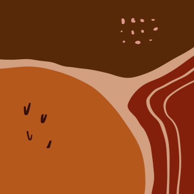 Terracotta Art Print Abstract Modern Dijital Resim Moda İskandinav Stili Renk Soyutlama Poster Çağdaş Baskı Yanık Turuncu Vektör İllüstrasyon