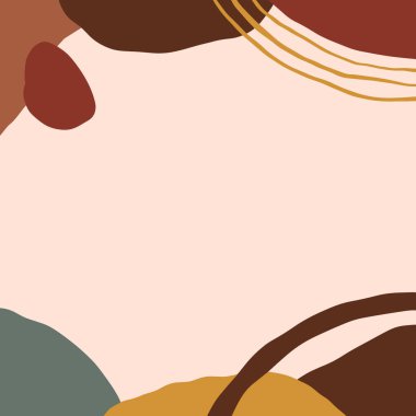 Terracotta Art Sonbahar Bitki Yaprakları Baskı Soyut Modern Dijital Resim Moda İskandinav Stil Renk Soyutlama Poster Çağdaş Baskı Yanık Turuncu Vektör İllüstrasyon