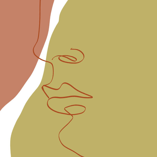 Теракотовая линия Художественная печать Аннотация Лицо Современная цифровая живопись Мода Скандинавский стиль Цветовая абстракция Плакат Современная печать Горит оранжевый вектор Иллюстрация
