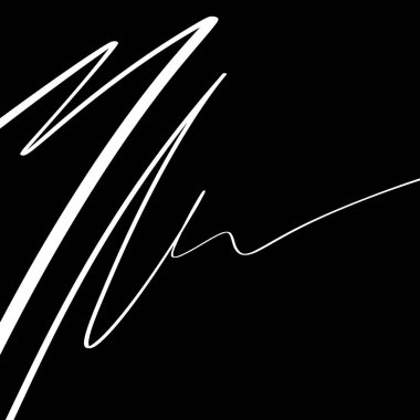 Siyah Çizgiler Pürüzsüz Soyut Basit Dalga Su Şekli Siyah Ve Beyaz Kaplama Minimalist Element Poster Grunge Sketch Düz Vektör İllüstrasyon