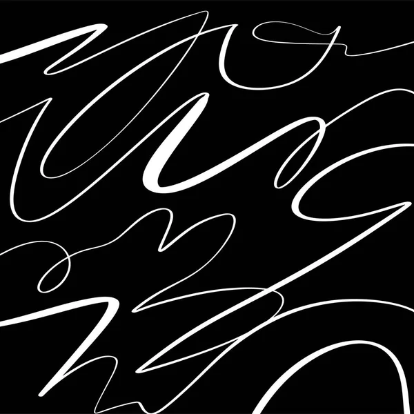 黒い線滑らかな抽象的なシンプルな波水形状黒と白のコーティングミニマル要素ポスターグランジスケッチフラットベクトルイラスト — ストックベクタ