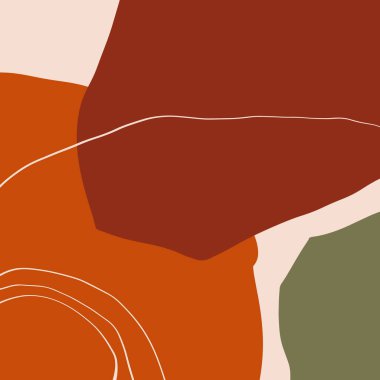 Terracotta Art Print Abstract Modern Dijital Resim Moda İskandinav Stili Renk Soyutlama Poster Çağdaş Baskı Yanık Turuncu Vektör İllüstrasyon