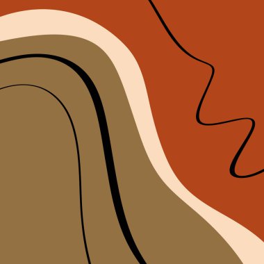 Terracotta Art Print Abstract Modern Dijital Resim Moda İskandinav Stili Renk Soyutlama Poster Çağdaş Baskı Yanık Turuncu Vektör İllüstrasyon