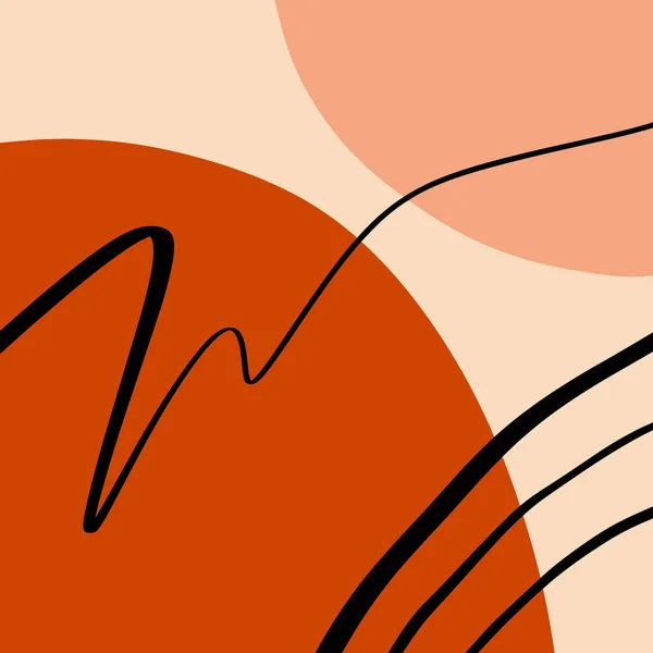 테라코타 아트 프린트 추상적 인 현대 디지털 페인팅 패션 스칸디나비아 스타일 컬러 추상화 포스터 현대 인쇄 탄 오렌지 벡터 일러스트 — 스톡 벡터